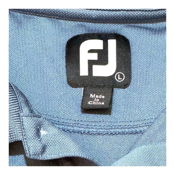 FootJoy Mens Large Blue Striped Polo Shirt Large Golf Athletic Casual Mens - Picture 2 of 4